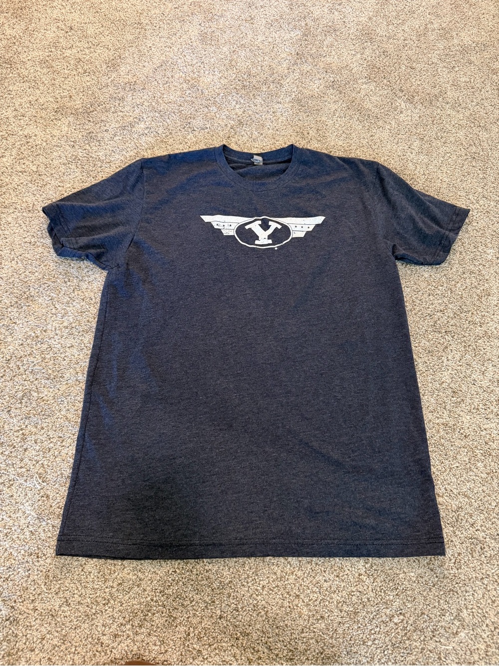 heathered blue BYU tee